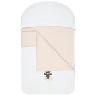 White & Beige Teddy Bear Logo Baby Nest, 2, hi-res