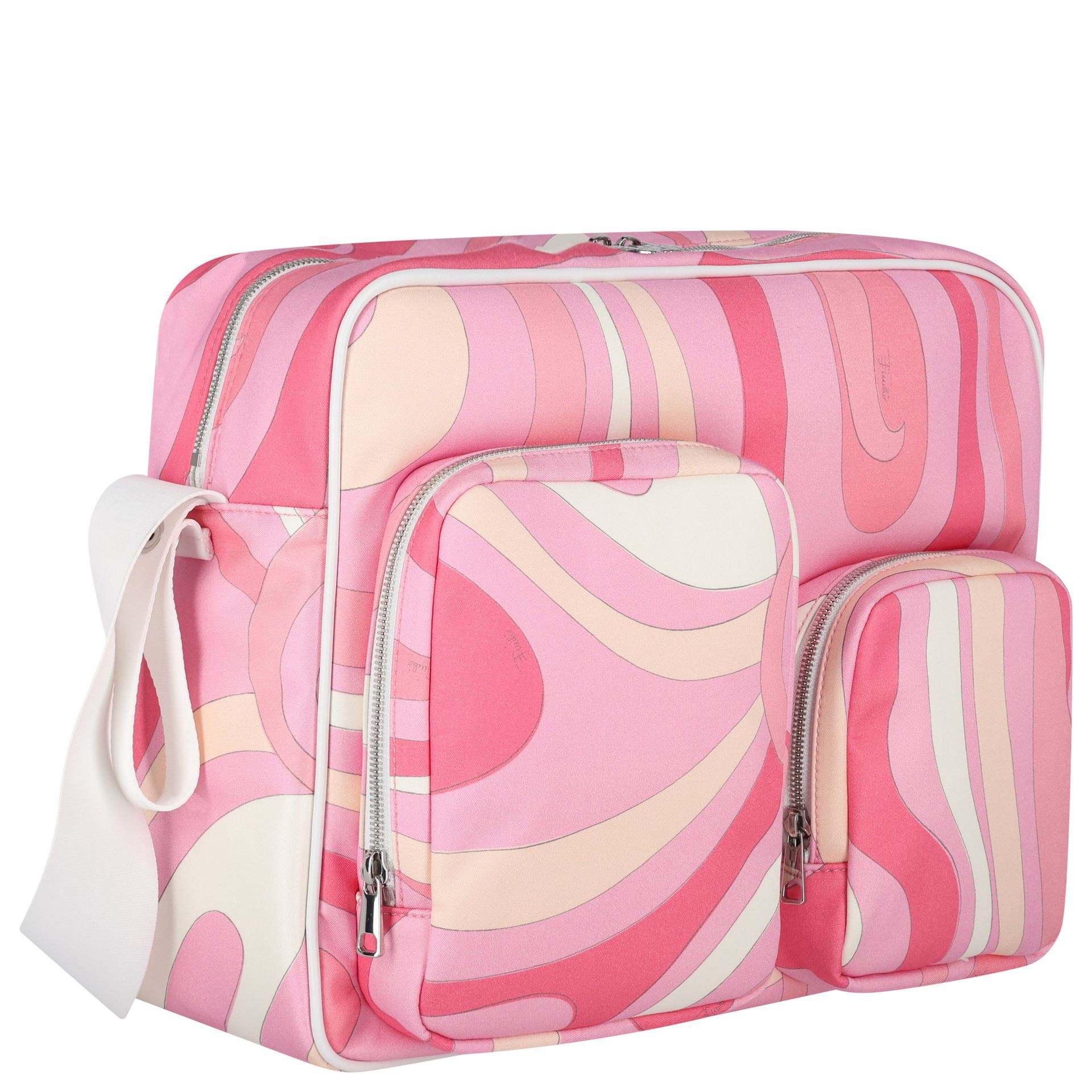 Pucci Baby Girls Pink & White Iride Changing Bag (38cm) | Junior
