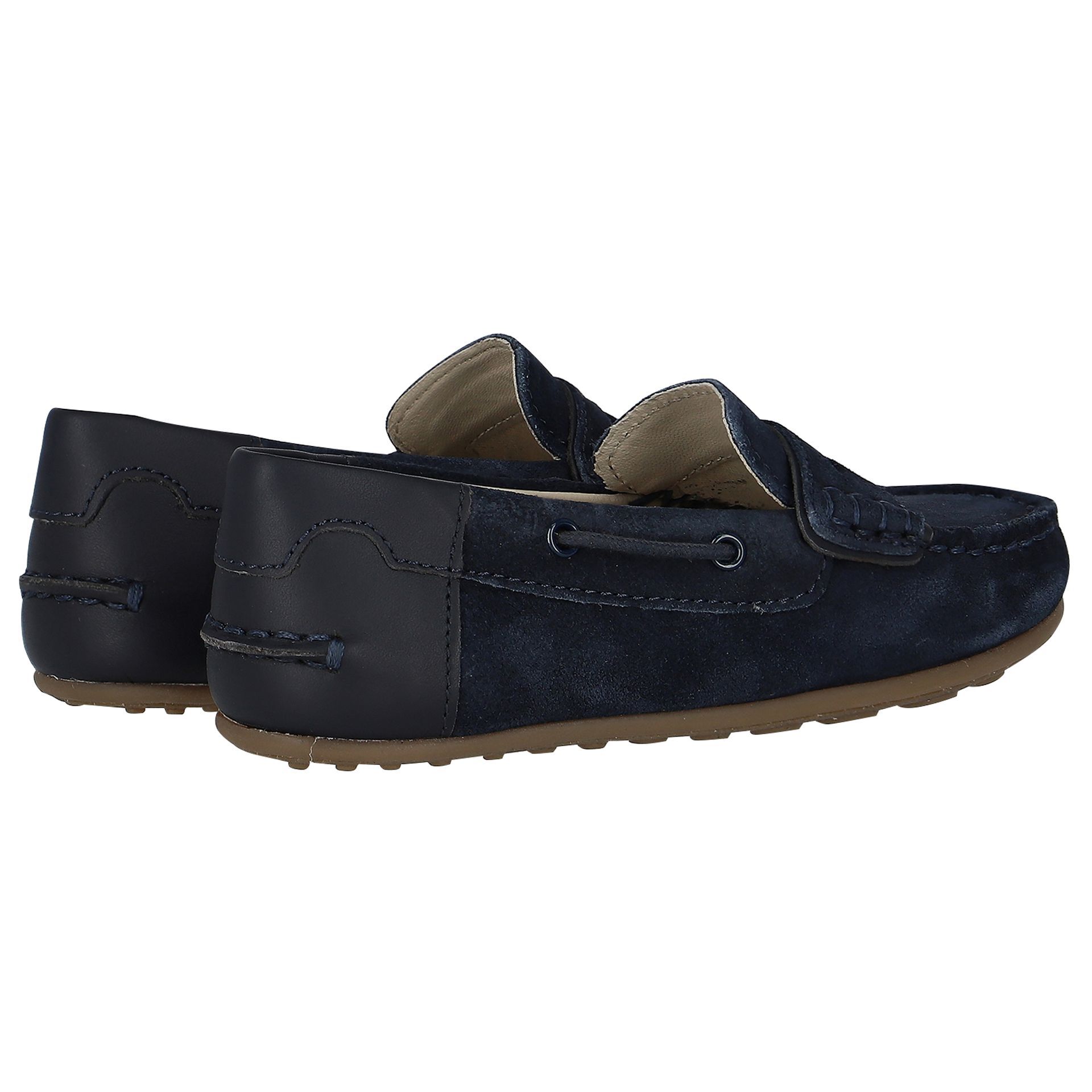 Mayoral Boys Navy Blue Suede Leather Loafers Junior Couture