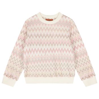 Girls Pink Logo Zig Zag Sweatshirt