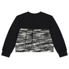 Girls Black Logo Sweatshirt, 1, hi-res