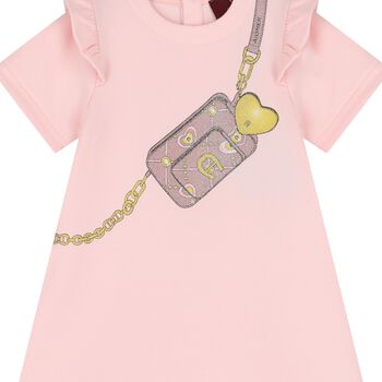 Younger Girls Pink Logo Bag Dress