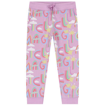 Girls Pink Logo Joggers