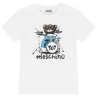 White Logo Drummer Bear T-Shirt, 1, hi-res