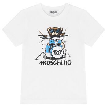 White Logo Drummer Bear T-Shirt