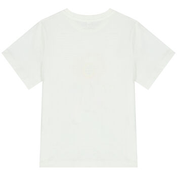 Girls White Flower T-Shirt