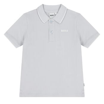 Younger Boys Blue Logo Polo Shirt