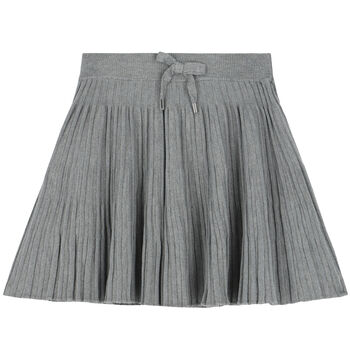 Girls Grey Pleated Skirt