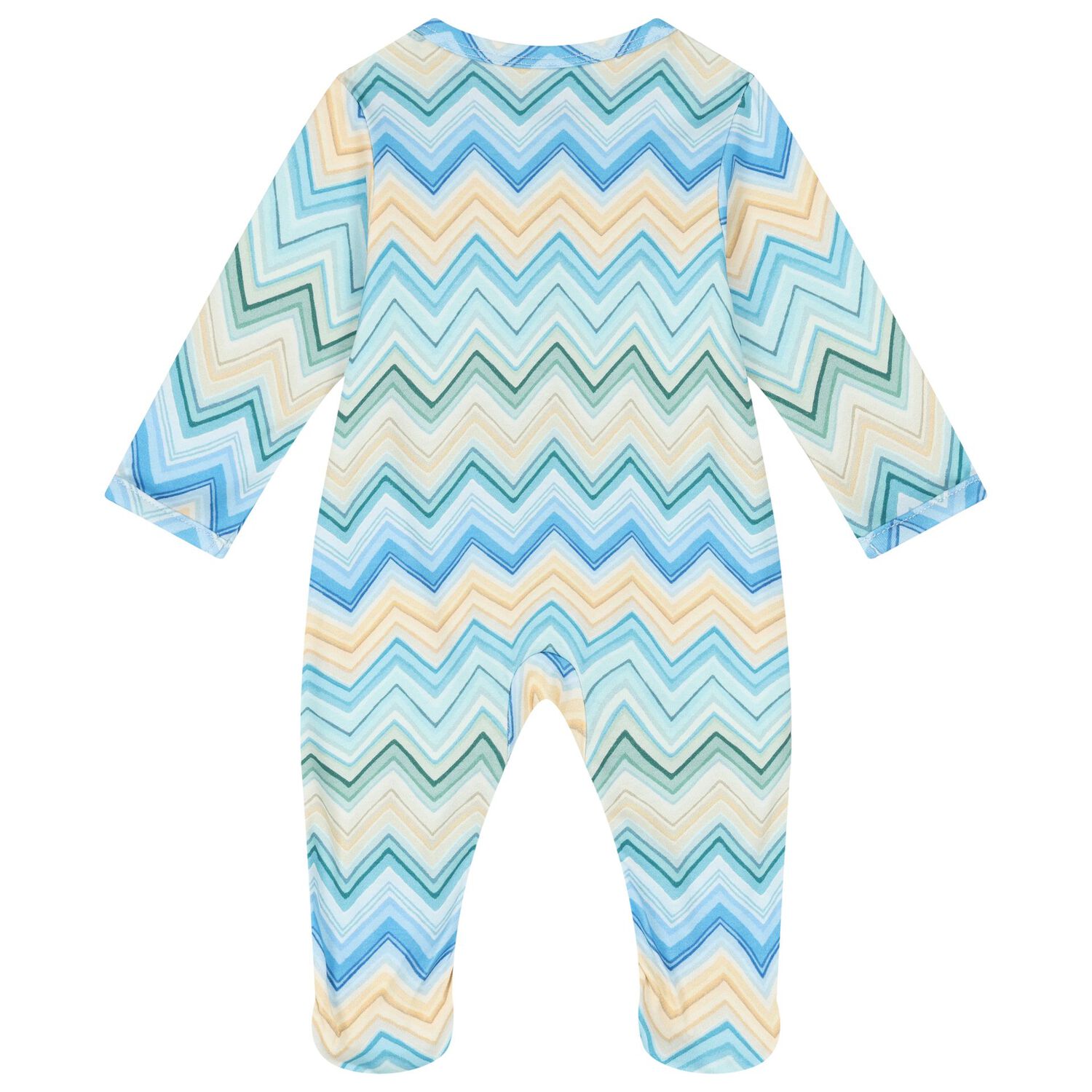 Blue & Yellow Zig Zag Babygrow Set, 1, hi-res
