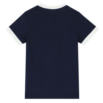 Boys Navy Blue Logo T-Shirt