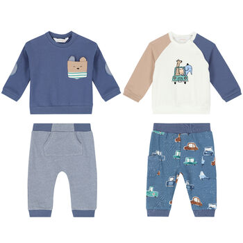 Baby Boys White & Blue Tracksuits ( 2-Pack )