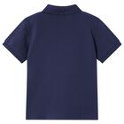 Boys Navy Cotton Polo Shirt, 4, hi-res