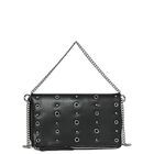 Girls Black & Silver Studded Bag, 2, hi-res