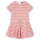 Girls Pink Zig Zag Dress, 1, hi-res