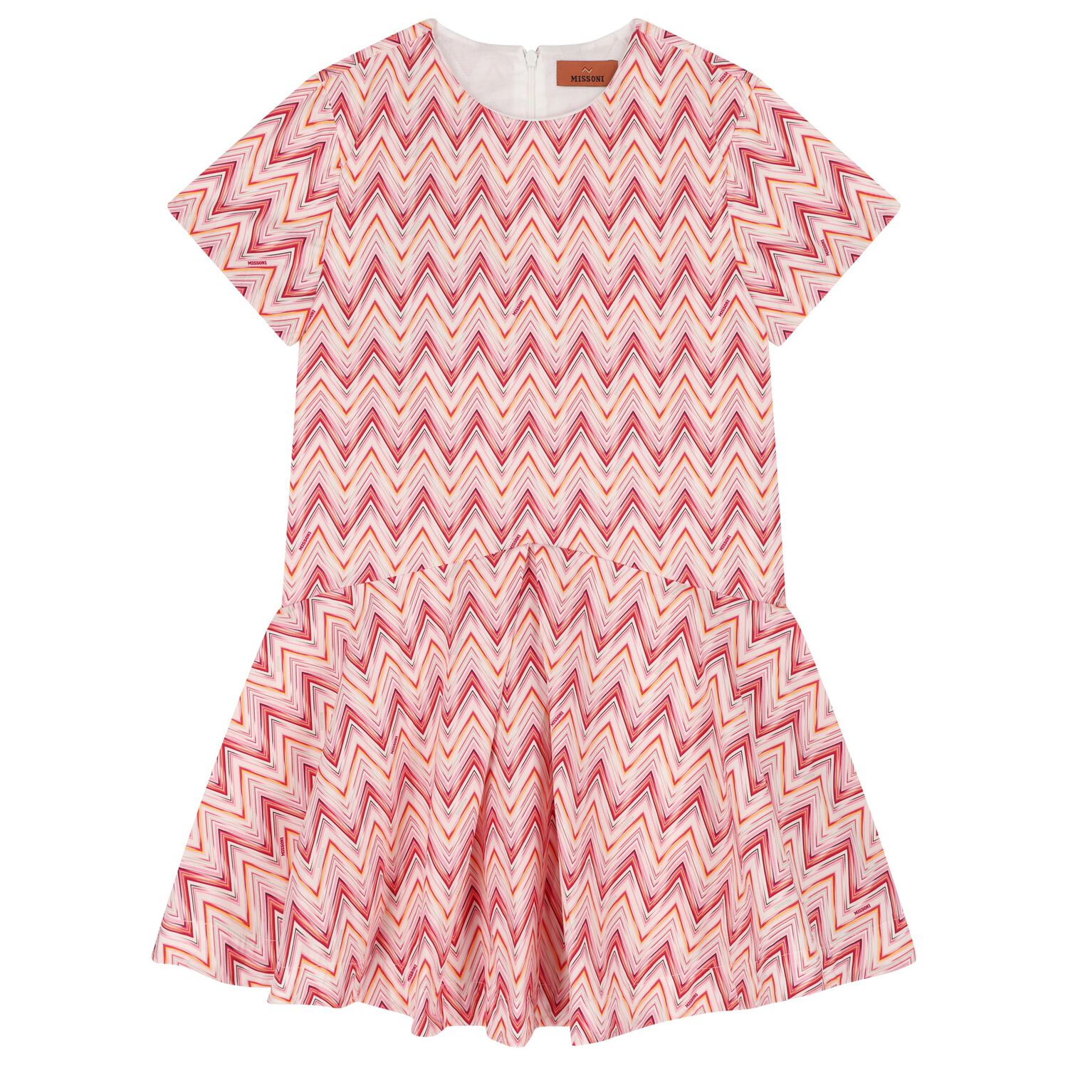 Girls Pink Zig Zag Dress, 1, hi-res