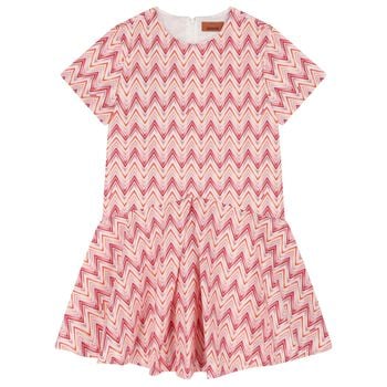 Girls Pink Zig Zag Dress