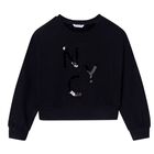 توب للبنات بأكمام طويلة مزين بالترتر باللون الأسود, 1, hi-res