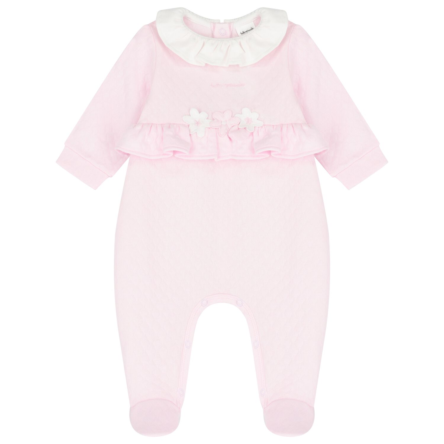 Baby Girls Pink Logo Flower Babygrow, 1, hi-res