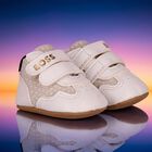 Baby Boys Ivory Logo Pre Walker Shoes, 1, hi-res