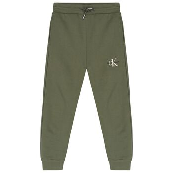 Boys Green Logo Joggers