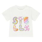 Younger Girls Ivory Logo T-Shirt, 1, hi-res