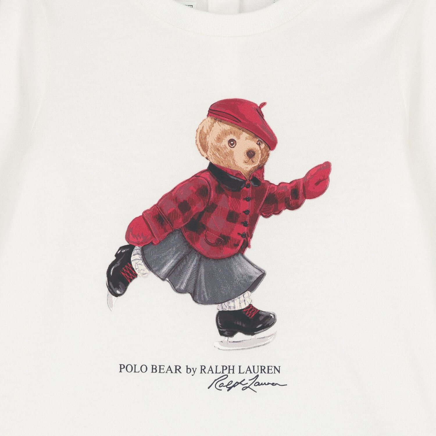Baby Girls Ivory Polo Bear Long Sleeve Top, 1, hi-res image number null