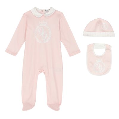 Girls Pink Babygrow Gift Set