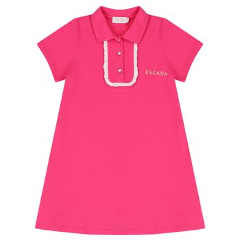 Girls Pink Logo Polo Dress