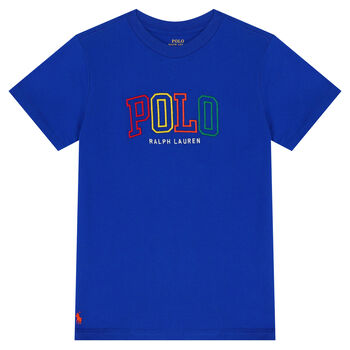 Ralph Lauren Boys Blue Logo T-Shirt, 2 Boys Blue Logo T-Shirt