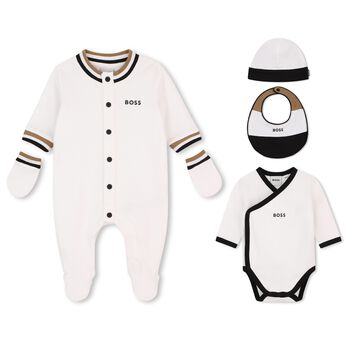 Baby Boys White Logo 5 Piece Gift Set