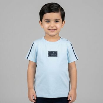 Younger Boys Blue Logo T-Shirt