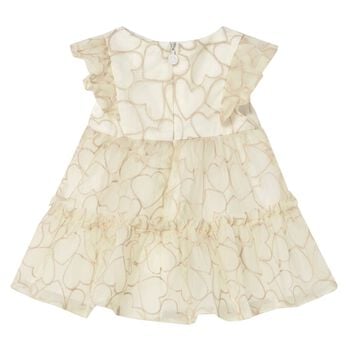 Baby Girls Beige Heart Tulle Dress