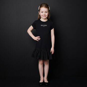 Girls Black Logo Dress 