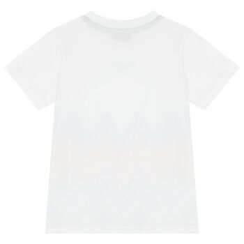 Boys White Zig Zag T-Shirt