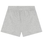 Girls Grey Floral Shorts, 1, hi-res