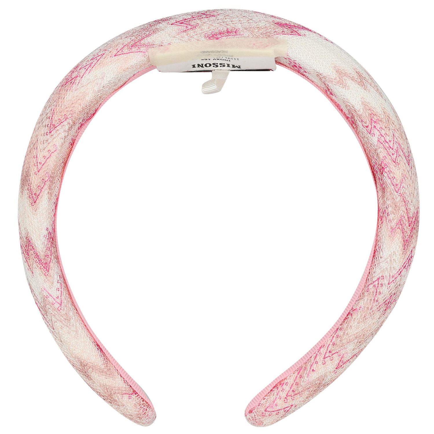 Girls White & Pink Zig Zag Headband, 1, hi-res