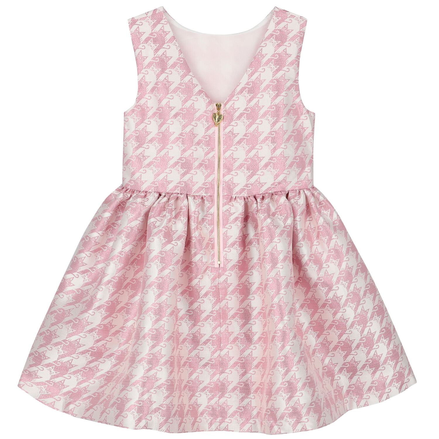 Girls Pink & White Cats Dress, 1, hi-res image number null