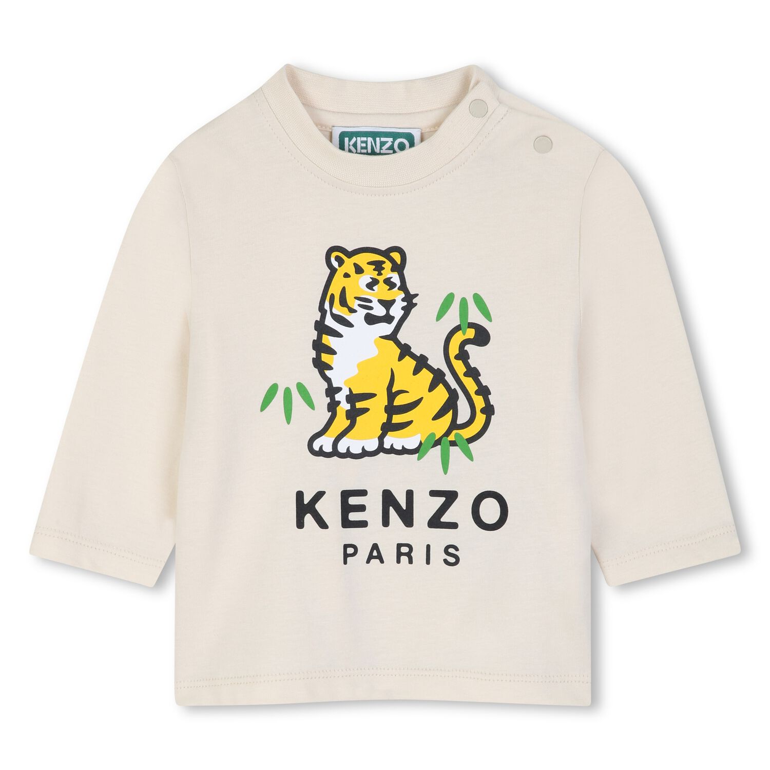 Younger Ivory Tiger Logo Long Sleeve Top, 1, hi-res