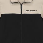 Boys Beige & Black Logo Zip Up Top, 1, hi-res