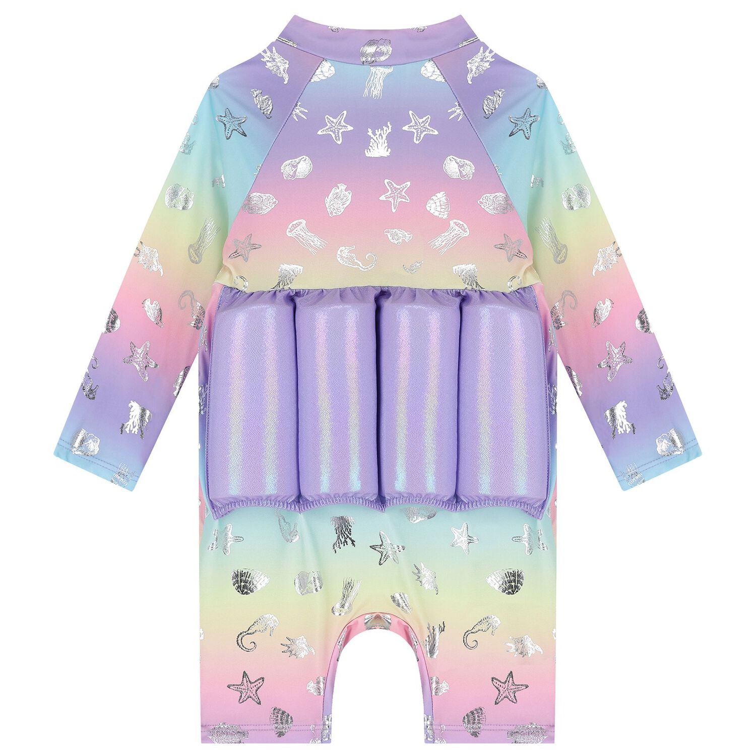 Baby Girls Purple Float Sun Suit, 1, hi-res image number null