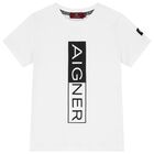 Boys White Logo T-Shirt, 4, hi-res