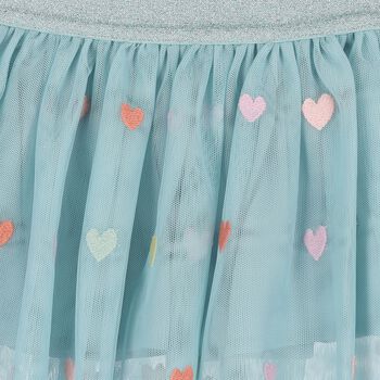 Younger Girls Green Heart Tulle Skirt