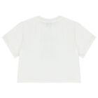 تيشيرت بنات بالشعار باللون الابيض , 1, hi-res