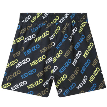 Boys Black Logo Swim Shorts