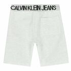 Boys Black & Grey Logo Shorts, 1, hi-res