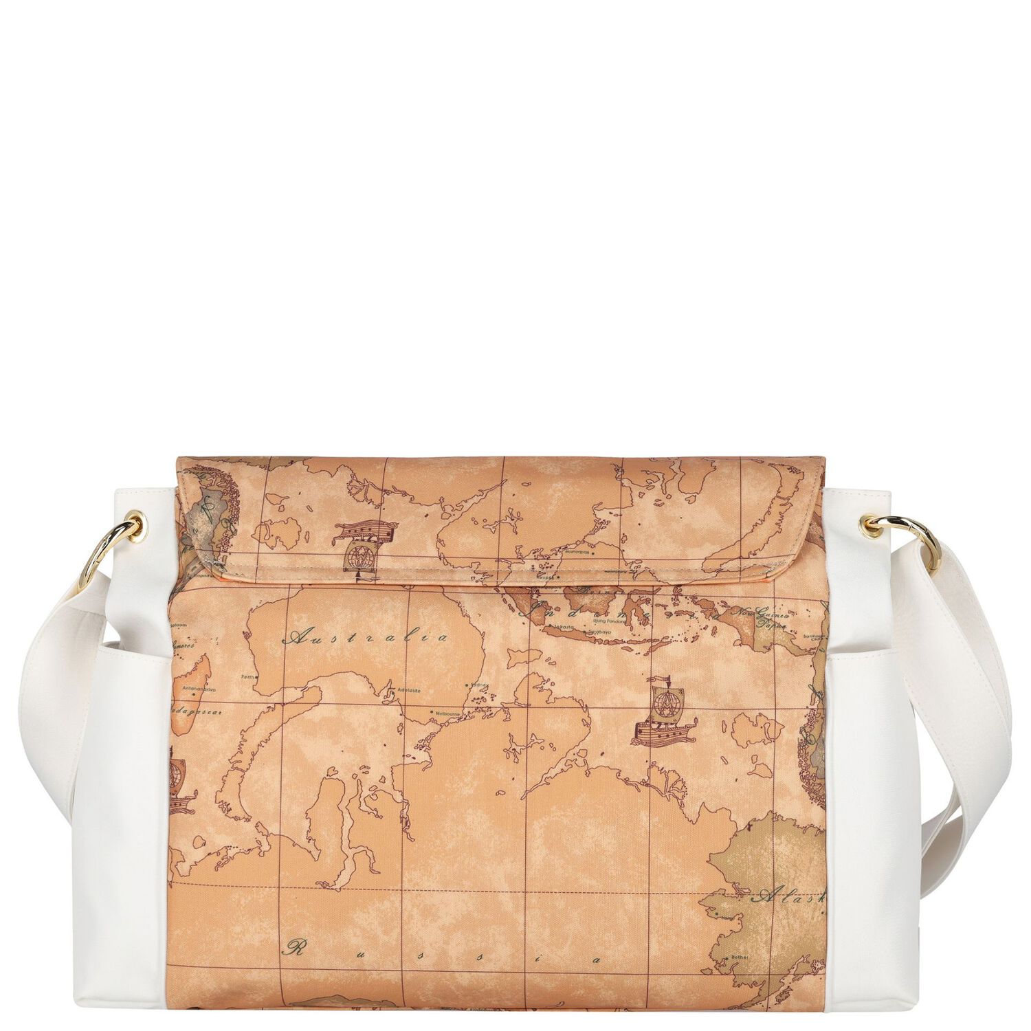 Beige & White Geo Map Baby Changing Bag, 2, hi-res