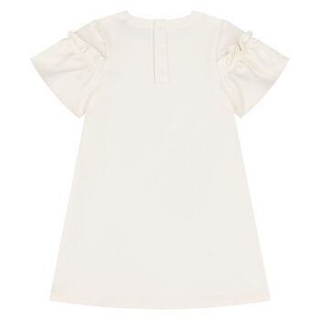 Younger Girls Ivory Bag Print Dress