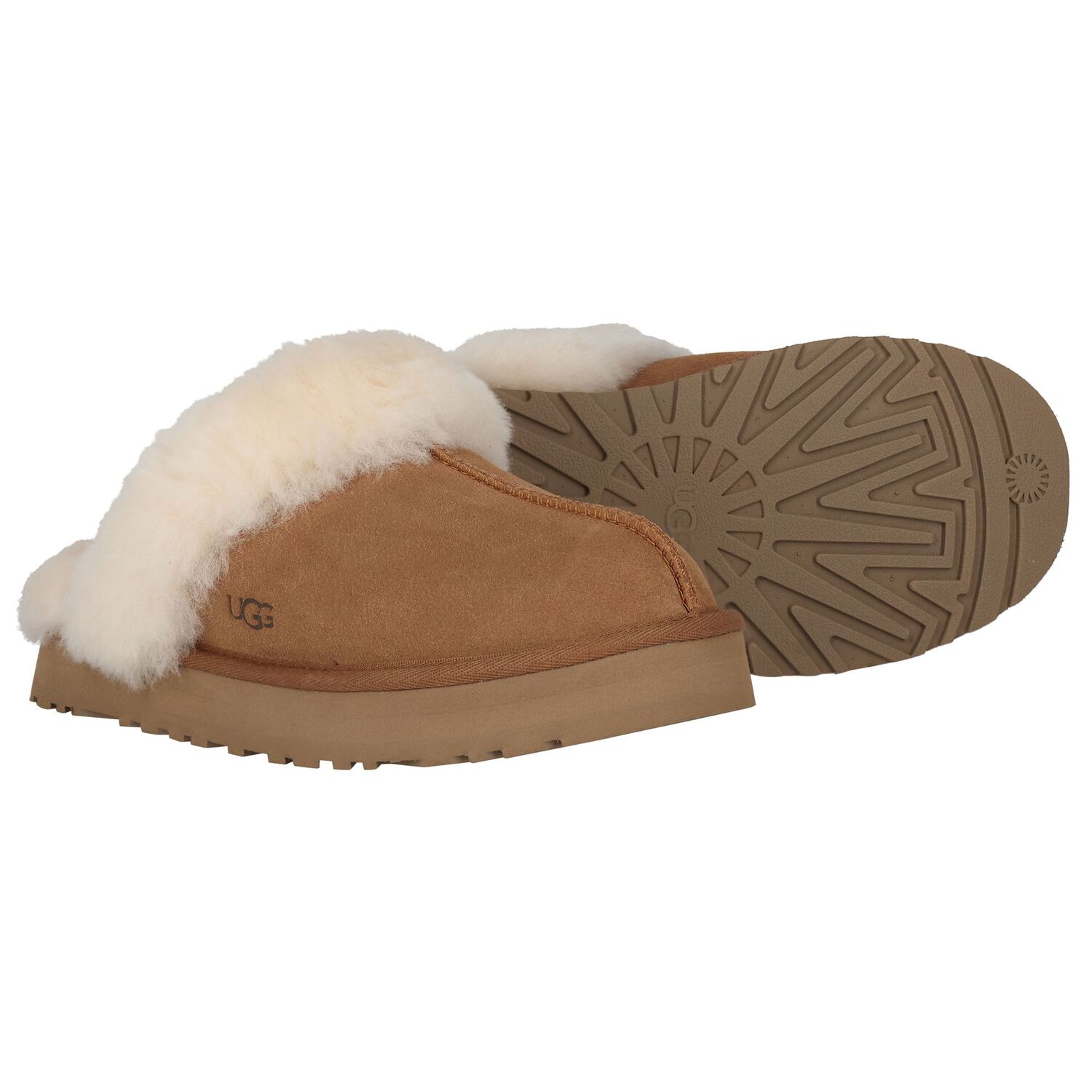 Girls Chestnut Brown Disquette Slider Slippers, 1, hi-res