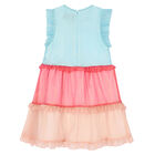 Girls Pink Organza Logo Dress, 1, hi-res