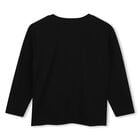 Girls Black Logo Long Sleeve Top, 1, hi-res